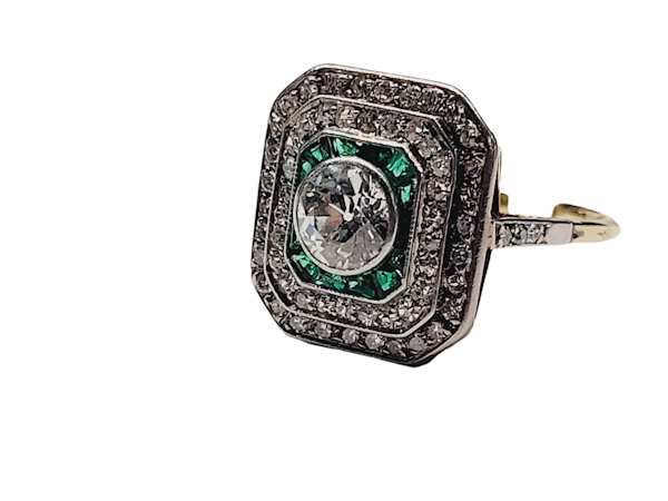 Emerald and diamond target ring SKU: 5652 DBGEMS - image 3