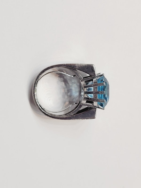Aquamarine and square diamond dress ring SKU: 5651 DBGEMS - image 4