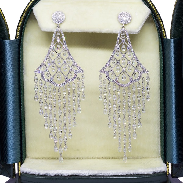 Briolette Diamond and White Gold Drop Earrings, 21.94 Carats - image 5
