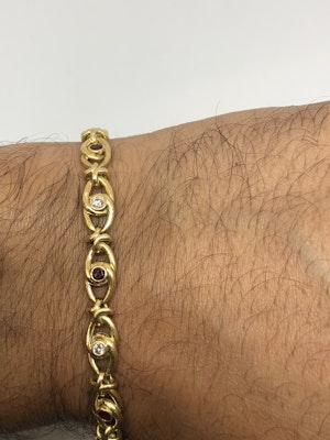 Vintage French ruby diamond bracelet