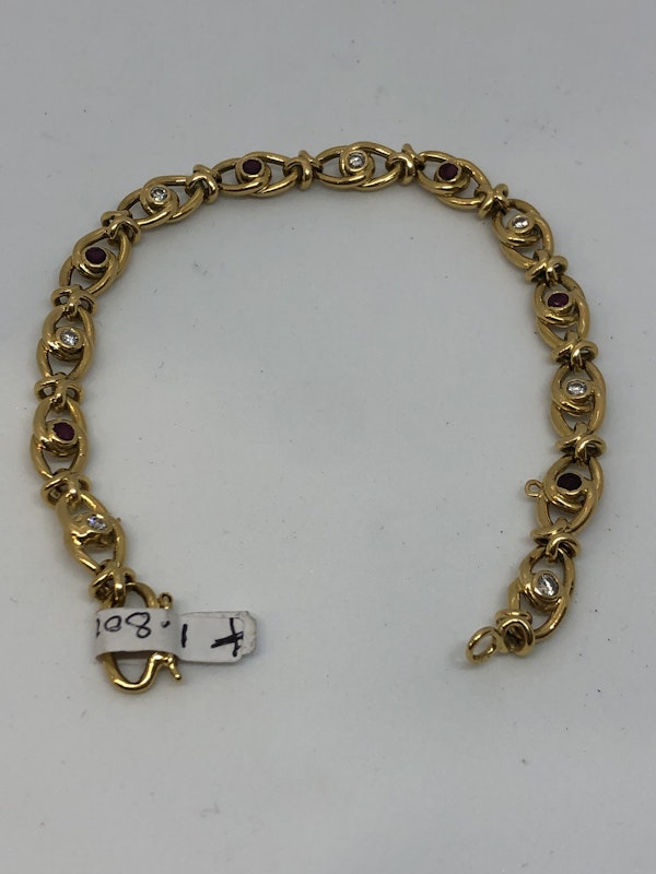 Vintage French ruby diamond bracelet - image 2