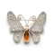 Modern Diamond Citrine and Platinum Butterfly Brooch - image 2