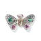 Antique Diamond Emerald, Ruby, Silver, And Gold Butterfly Brooch, Circa 1880 - image 3