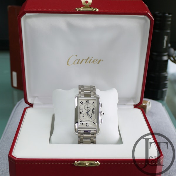 Cartier Tank Americaine Chronograph 2312 White Gold Quartz 2007 - image 6