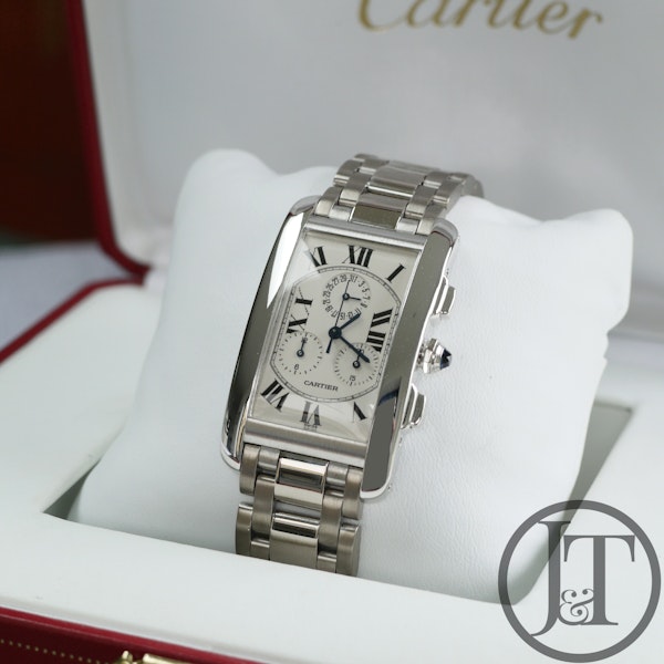 Cartier Tank Americaine Chronograph 2312 White Gold Quartz 2007 - image 4