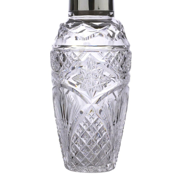 MAPPIN & WEBB Sterling Silver - Silver and cut Glass Art Deco - Cocktail Shaker - image 4