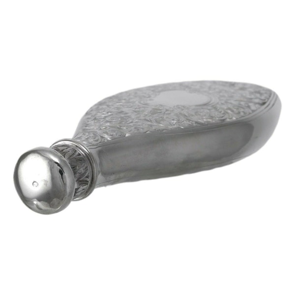 Solid Sterling Silver - Powder Shaped HIP FLASK - George Unite - 1859 - image 5