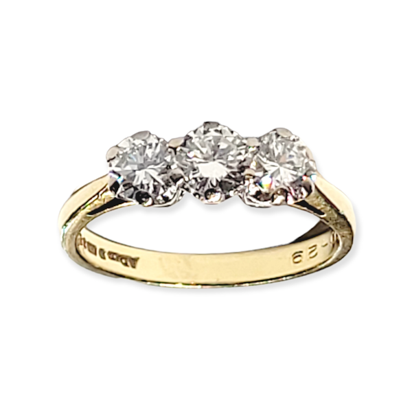 Three stone diamond engagement ring SKU: 5702 DBGEMS - image 2