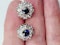 Antique sapphire and diamond cluster earrings SKU: 5694 DBGEMS - image 3