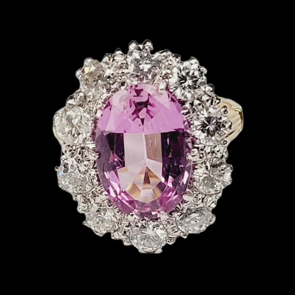 Antique pink topaz and diamond ring SKU: 5691 DBGEMS - image 2