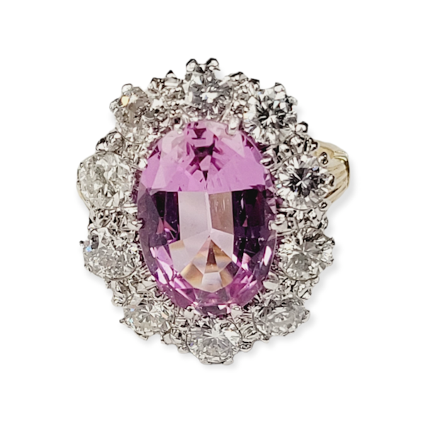Antique pink topaz and diamond ring SKU: 5691 DBGEMS - image 3