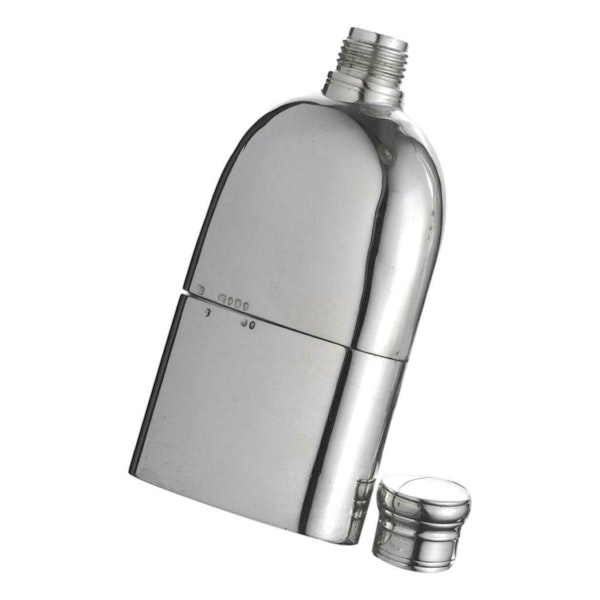 Solid Sterling Silver - 2 Part HIP FLASK - Thomas Johnson - 1842 - image 2