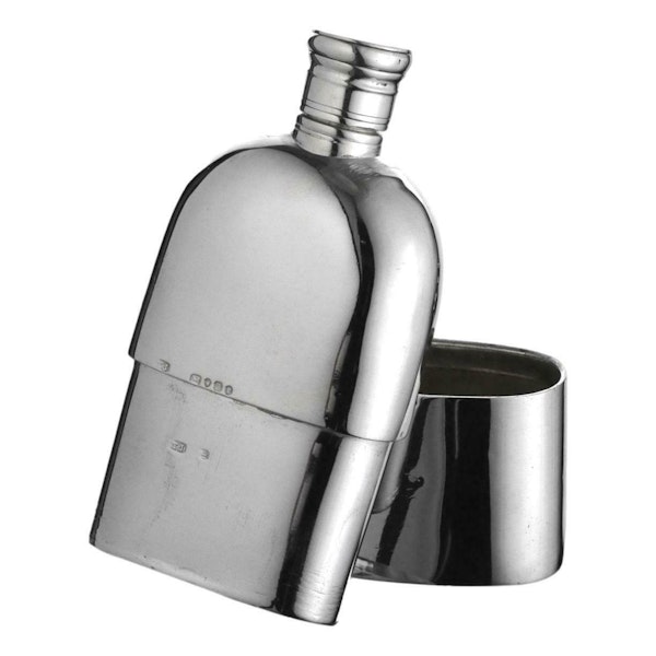 Solid Sterling Silver - 2 Part HIP FLASK - Thomas Johnson - 1842 - image 3