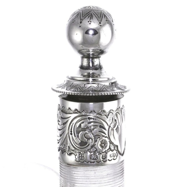 Silver & Crystal - J Sherwood & Sons CLARET JUG / Decanter - 1876 - image 4