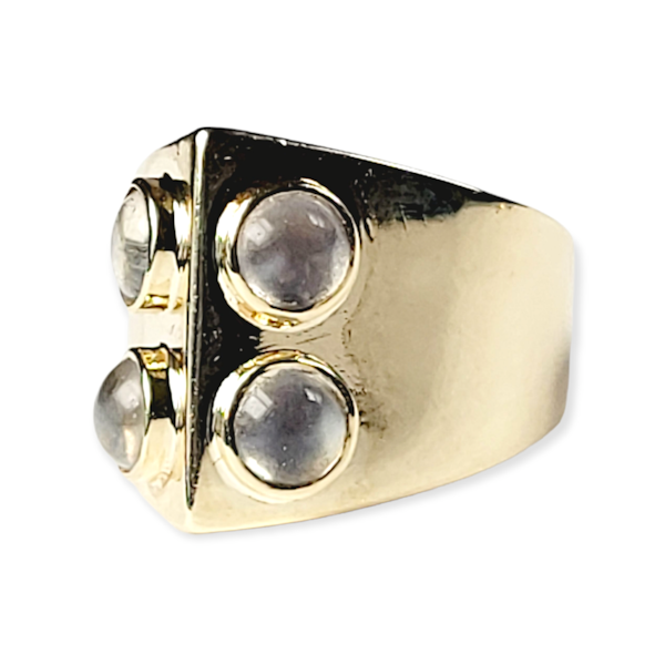 Chic vintage 18ct gold ring with moonstones SKU: 5726 DBGEMS - image 2