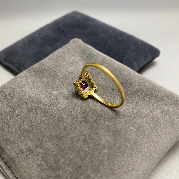 Ruby Diamond Ring in 18ct Yellow/White Gold dated London 1977, Lilly's Attic  since 2001 - image 1