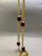 YVES SAINT LAURENT red vari-hue Beads in Gold Tone Metal date circa 1970, Lilly's Attic since 2001 - image 7