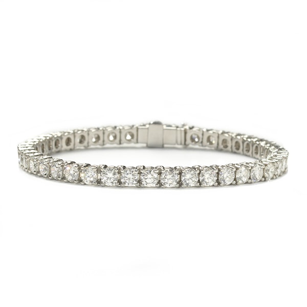 Modern Diamond And Platinum Line Bracelet, 9.90ct - image 6