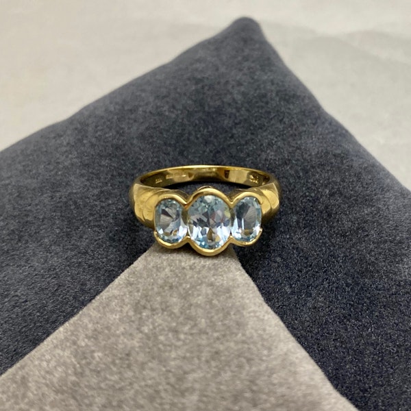 Blue Topaz Ring in 9ct Gold dated Birmingham 1981, Lilly's Attic since 2001 - image 1