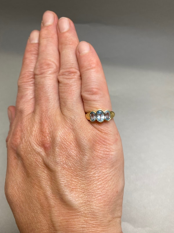 Blue Topaz Ring in 9ct Gold dated Birmingham 1981, Lilly's Attic since 2001 - image 2