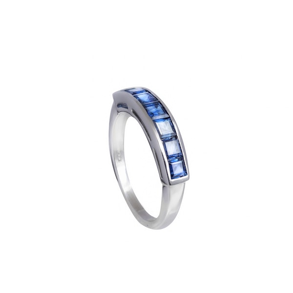 A Half Hoop Sapphire Gold Ring - image 2