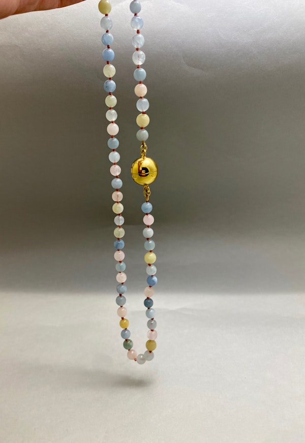 Aquamarine Rose Quartz Agate Bead Necklace by LILLY SHAPIRO date London 2022, Lilly's Attic since 2001 - image 10