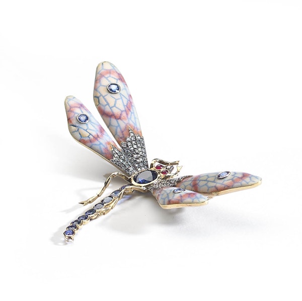 Enamelled Dragonfly Brooch - image 5