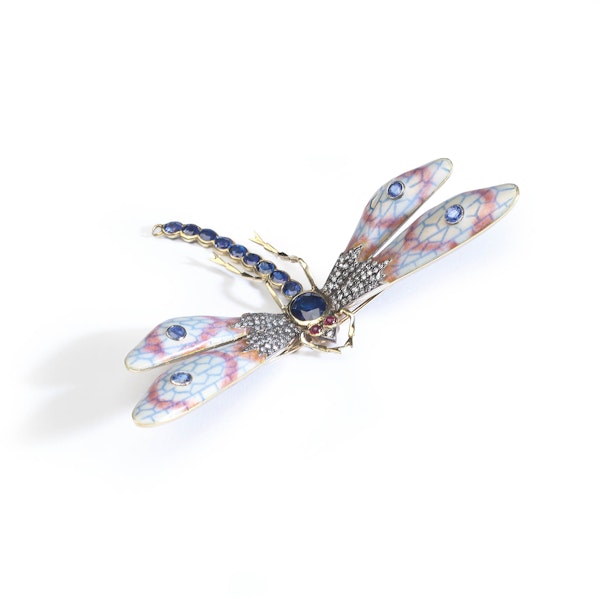 Enamelled Dragonfly Brooch - image 6