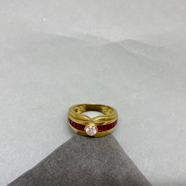 Ruby Diamond Ring in 18ct Gold date circa 1970, Lilly's Attic since 2001 - image 2