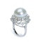 Vintage South Sea Pearl Diamond And Platinum Ring, With Modern Shank, Circa 1965 - image 2