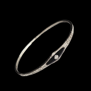 Edwardian diamond and black enamel bangle SKU: 5787 DBGEMS