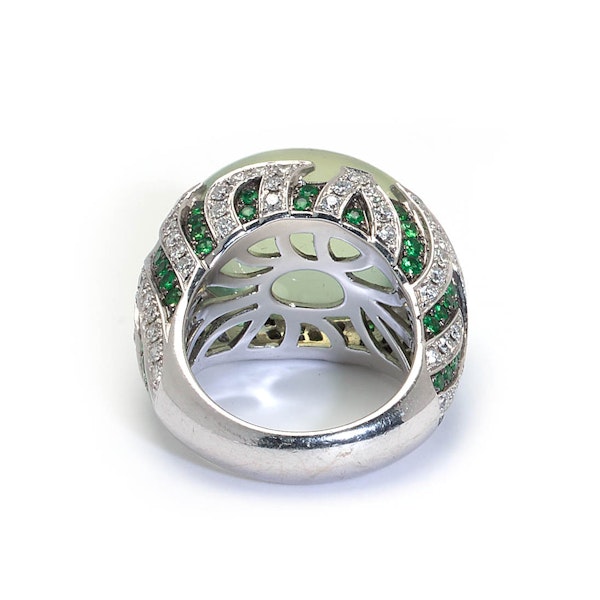 Prehnite Diamond And Green Garnet Cocktail Ring, Circa 2000 - image 3