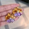 Harvey & Gore Amethyst, Citrine, Diamond And Gold Pansy Earrings, 1973 - image 4