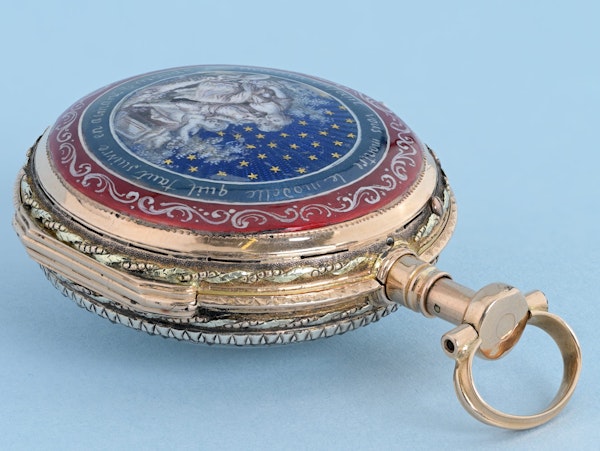GOLD AND ENAMEL QUARTER REPEATER - image 3