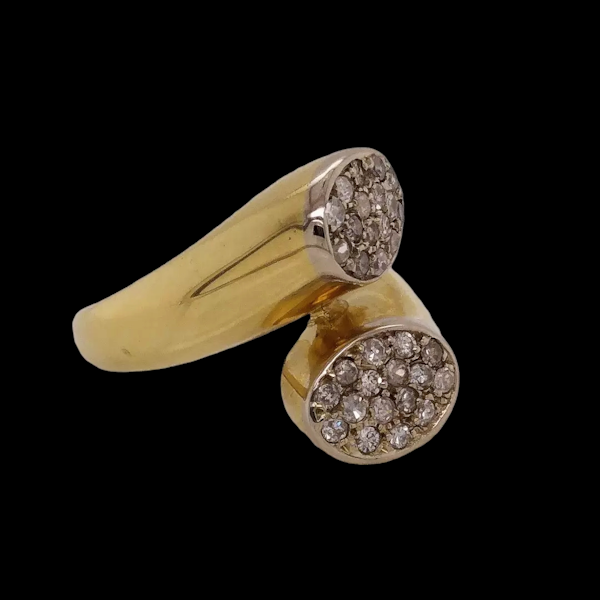 Vintage 70's stylish wraparound diamond ring - image 3
