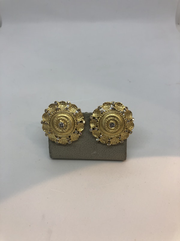 Lalaounis diamond 18ct gold earrings - image 2