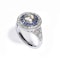 Modern Art Deco Style Sapphire, Diamond and Platinum Target Cluster Ring, 0.90 Carats - image 2