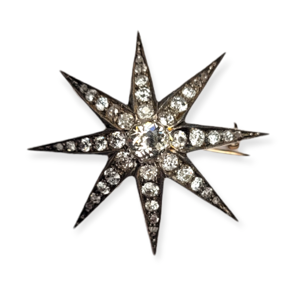 Antique diamond star brooch SKU: 5817 DBGEMS - image 1