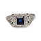 Art deco sapphire and diamond engagement ring SKU: 5816 DBGEMS - image 1