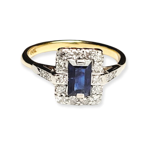 Art deco sapphire and diamond engagement ring SKU: 5804 DBGEMS - image 1