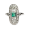 Art deco emerald and diamond panel ring SKU: 5803 DBGEMS - image 1