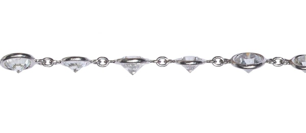 Modern Diamond And Platinum Long Chain Necklace, 28.09ct - image 3