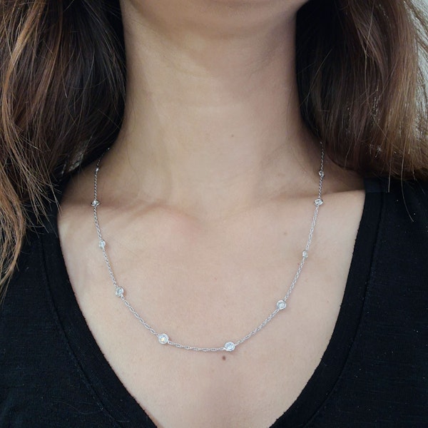 Modern Diamond And Platinum Chain Necklace, 3.78ct - image 4