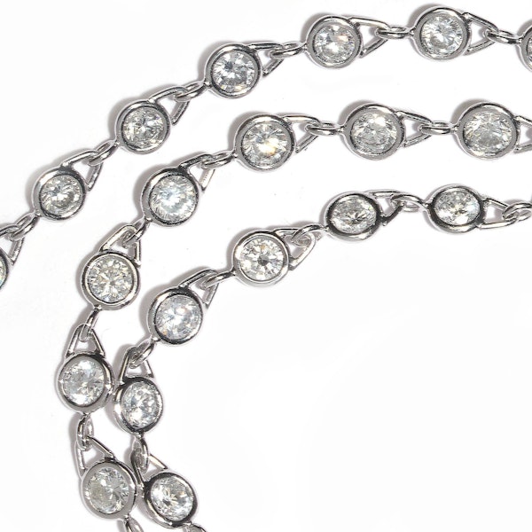 Modern Diamond And Platinum Necklace, 7.18ct - image 2