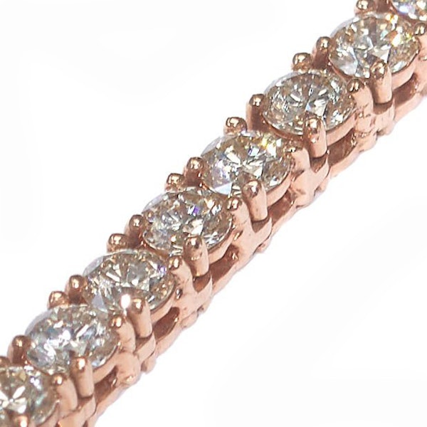 Modern Diamond And Rose Gold Tennis Necklace, 16.01 Carats - image 2