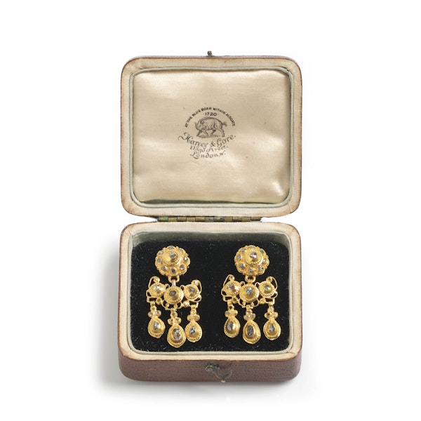 Antique Spanish Diamond and Gold Girandole Earrings, Circa 1780 - image 2