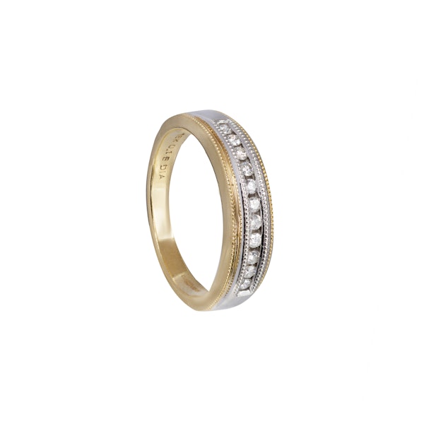 A Gold Diamond Band Ring - image 2