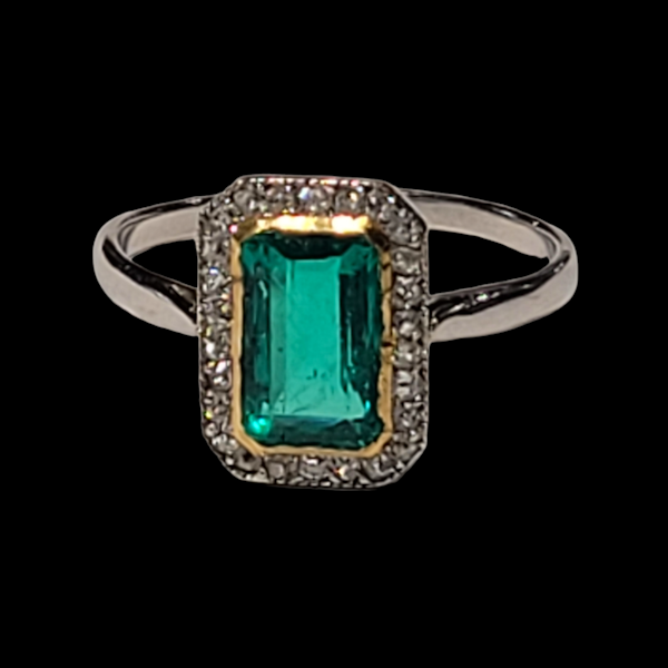 Art deco emerald and diamond ring SKU: 5827 DBGEMS - image 1