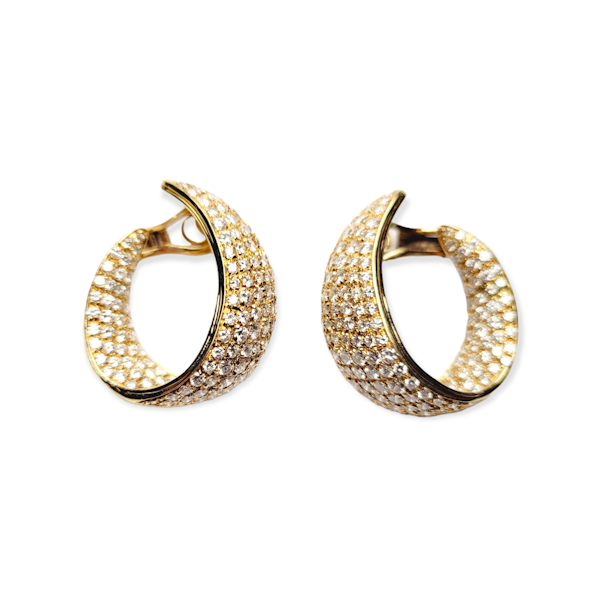 Super stylish diamond hoop earrings SKU: 5828 DBGEMS - image 2