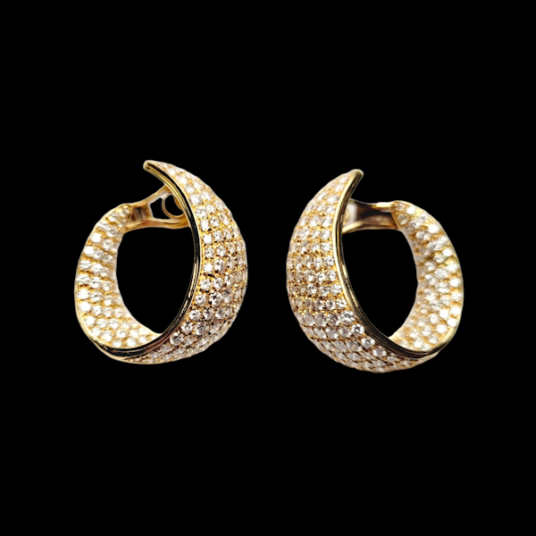 Super stylish diamond hoop earrings SKU: 5828 DBGEMS - image 1